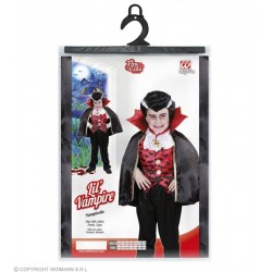 COST.VAMPIRO (gilet con jabot, pantaloni, mantello) Taglie assortite: (110 cm / 3-4 Yrs) - (116 cm / 4-5 Yrs)