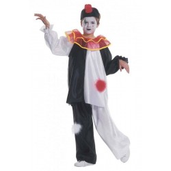 PIERROT (casacca con collare, pantaloni, cappello) (128 cm / 5-7 Years)