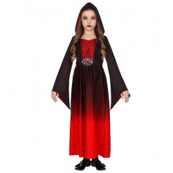 COST.DAMA GOTICA (vestito con cappuccio) Taglia (128 cm / 5-7 Years)