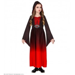COST.DAMA GOTICA (vestito con cappuccio) Taglia (128 cm / 5-7 Years)