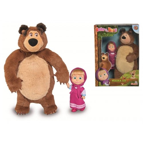 Masha Personaggio cm.12 con Orso plush 25 cm