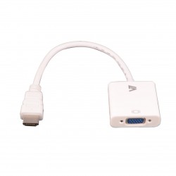 V7 Adaptador blanco de vídeo con conector HDMI macho a VGA hembra