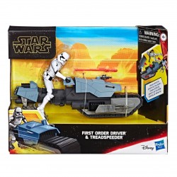 Hasbro Star Wars Galaxy of Adventures First Order Driver and Treadspeeder Personaggio d'azione giocattolo Bambini