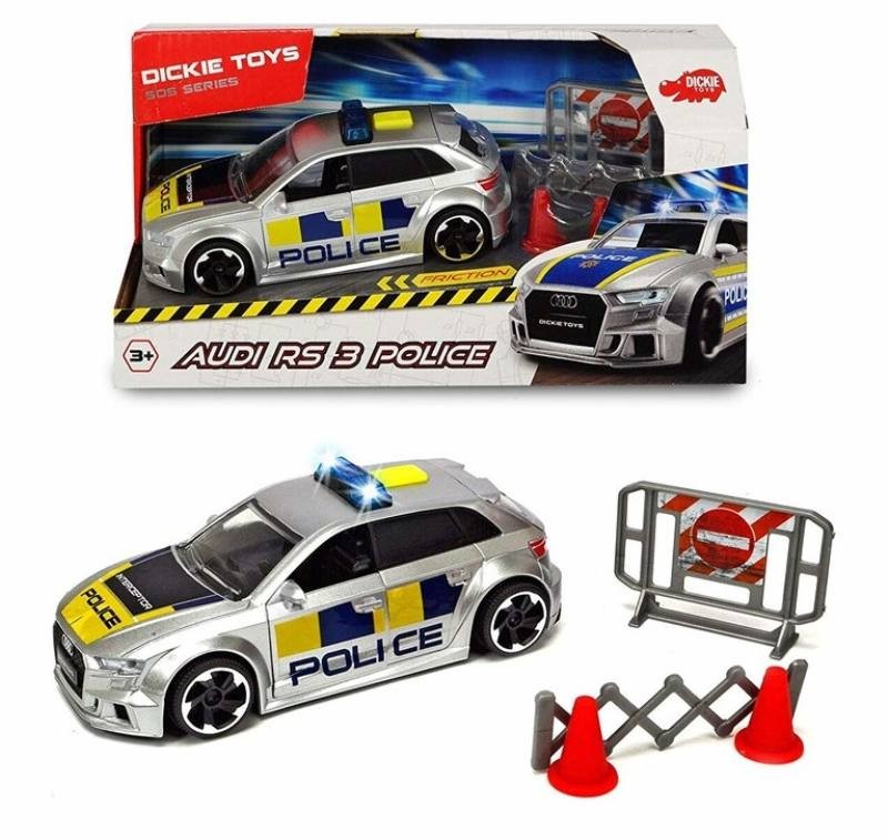 SOS Audi RS3 Police, cm. 15, scala 1:32, luci e suoni, try me