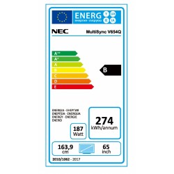 NEC MultiSync V654Q 165,1 cm (65") LED 4K Ultra HD Pannello piatto per segnaletica digitale Nero