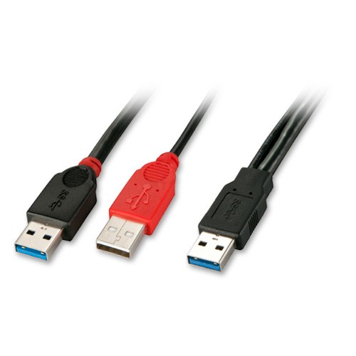 Lindy USB 3.0, 1m cavo USB 3.2 Gen 1 (3.1 Gen 1) USB A 2 x USB Nero, Rosso