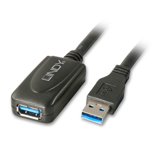 Lindy 5.0m USB 3.0 M/F cavo USB 5 m 3.2 Gen 1 (3.1 Gen 1) USB A Nero