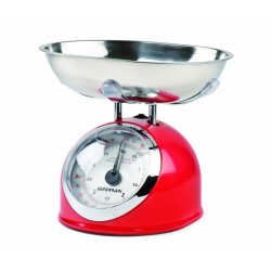 G3 Ferrari Aska Bilancia da cucina meccanica Rosso, Acciaio inossidabile Superficie piana Rotondo