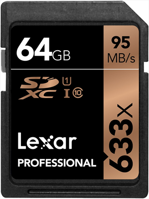 LEXAR MEMORIA SD 64GB XC 633X 933001 64GB LEXAR 633X SDXC C10 V30 U3 GLOBAL
