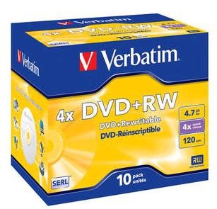 Verbatim DVD+RW Matt Silver 4x 4,7 GB 10 pezzo(i)
