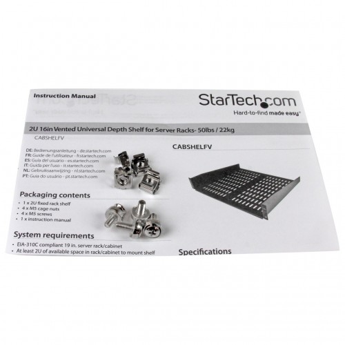 StarTech.com Scaffale cantilever per montaggio...