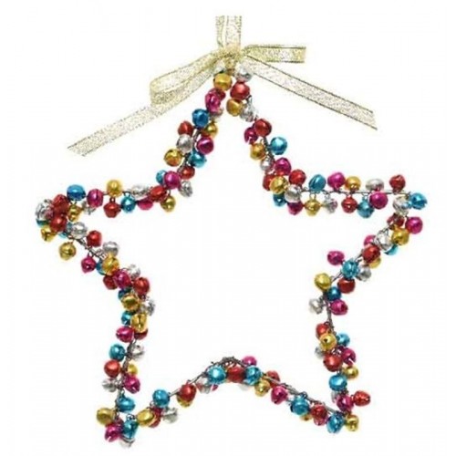 STELLA IN METALLO CON CAMPANELLE MULTICOLORE