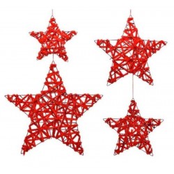 GRUPPO 4 STELLE IN FERRO DA APPENDERE COLORE ROSSO