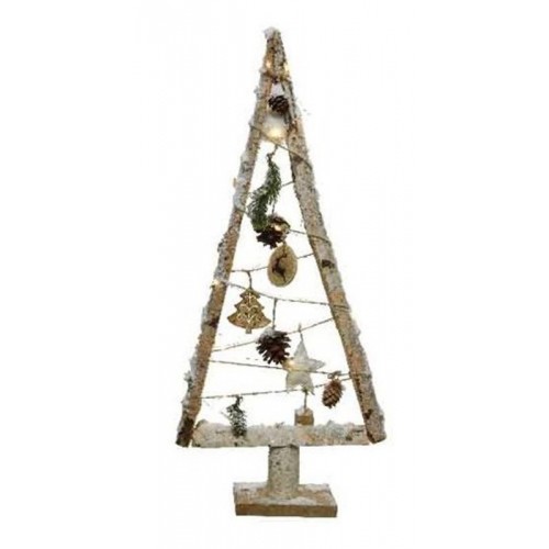 ALBERO CON DECORAZIONI E LED A BATTERIA