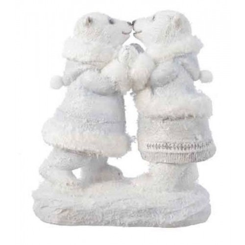 STATUINA ORSI COLORE BIANCO CON GLITTER