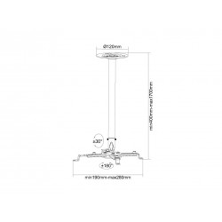 Multibrackets 2544 supporto per proiettore Soffitto Bianco