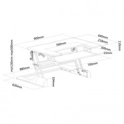 Newstar Postazione di lavoro per rimanere in piedi o seduto