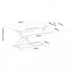 Newstar Postazione di lavoro per rimanere in piedi o seduto