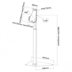 Newstar supporto da pavimento per la maggior parte dei tablet iPad 7.9"-10.5"