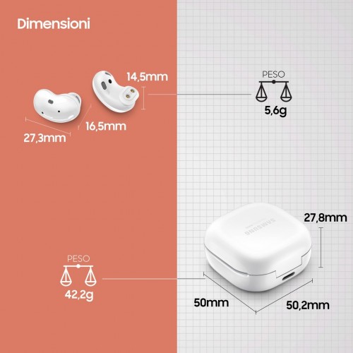 Samsung Galaxy Buds Live, Mystic White Cuffia...