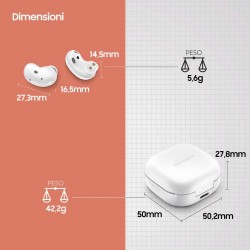 Samsung Galaxy Buds Live, Mystic White Cuffia Auricolare Bianco