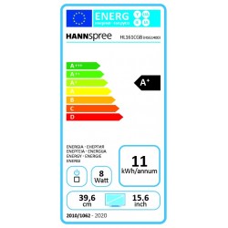 Hannspree HL 161 CGB 39,6 cm (15.6") 1920 x 1080 Pixel Full HD LED Nero, Argento