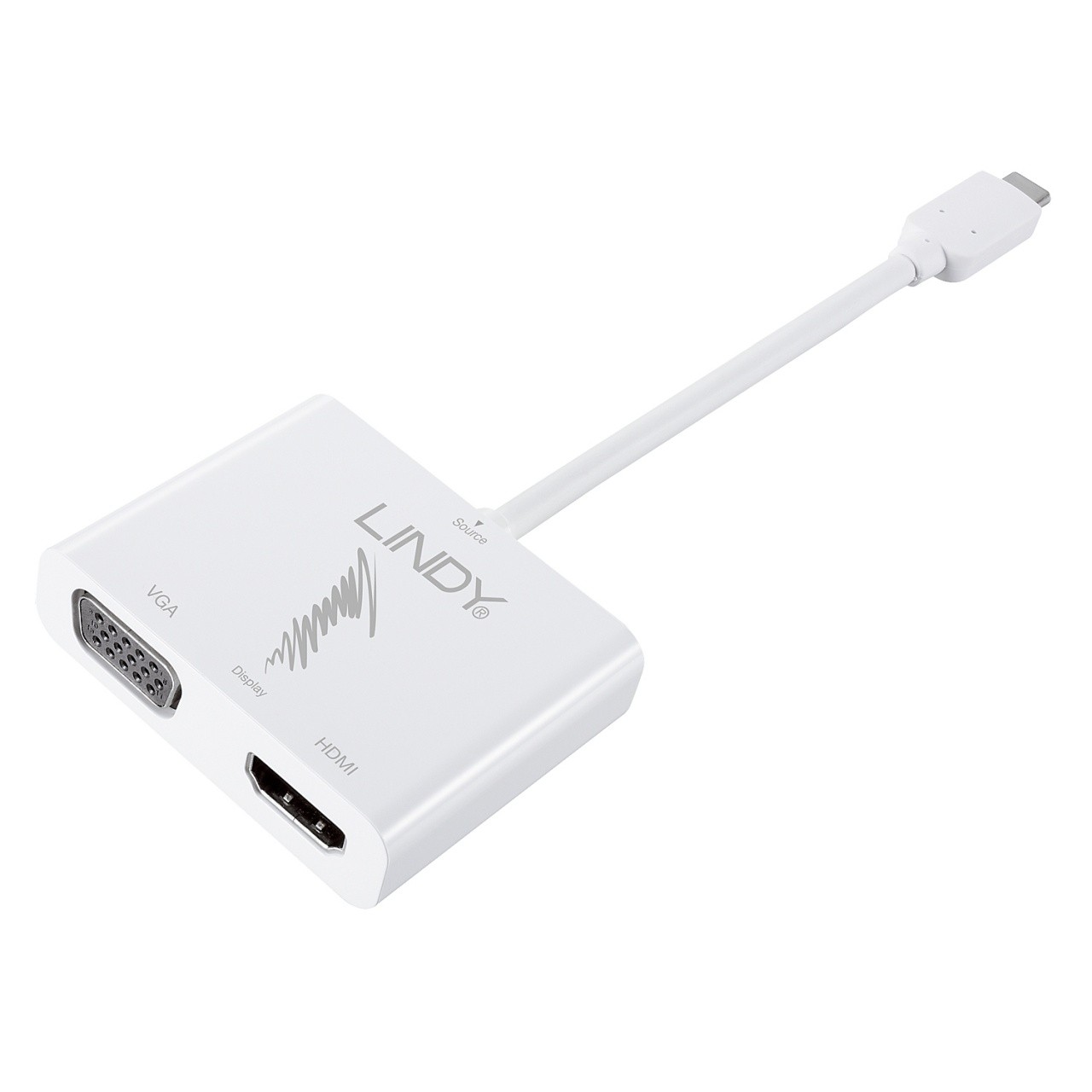 Lindy 43179 cavo di interfaccia e adattatore USB-C 3.1 HDMI, VGA Bianco