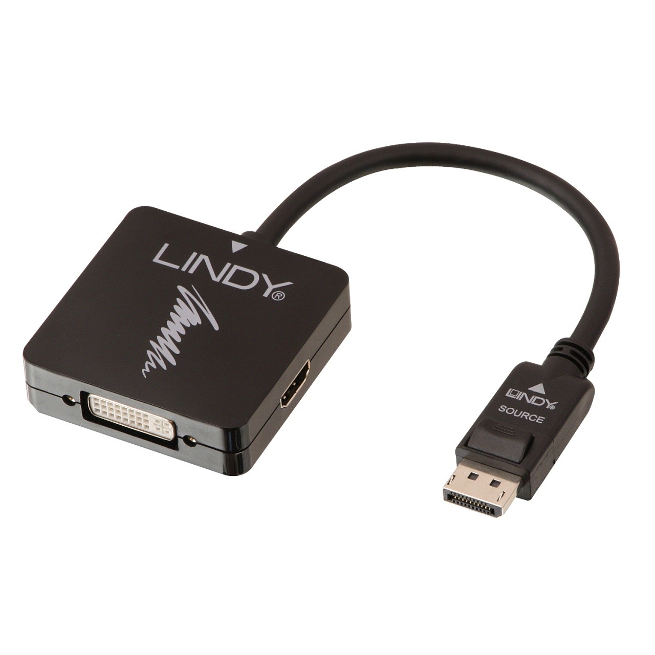 Lindy 41028 cavo di interfaccia e adattatore Display port/HDMI VGA/DVI Nero