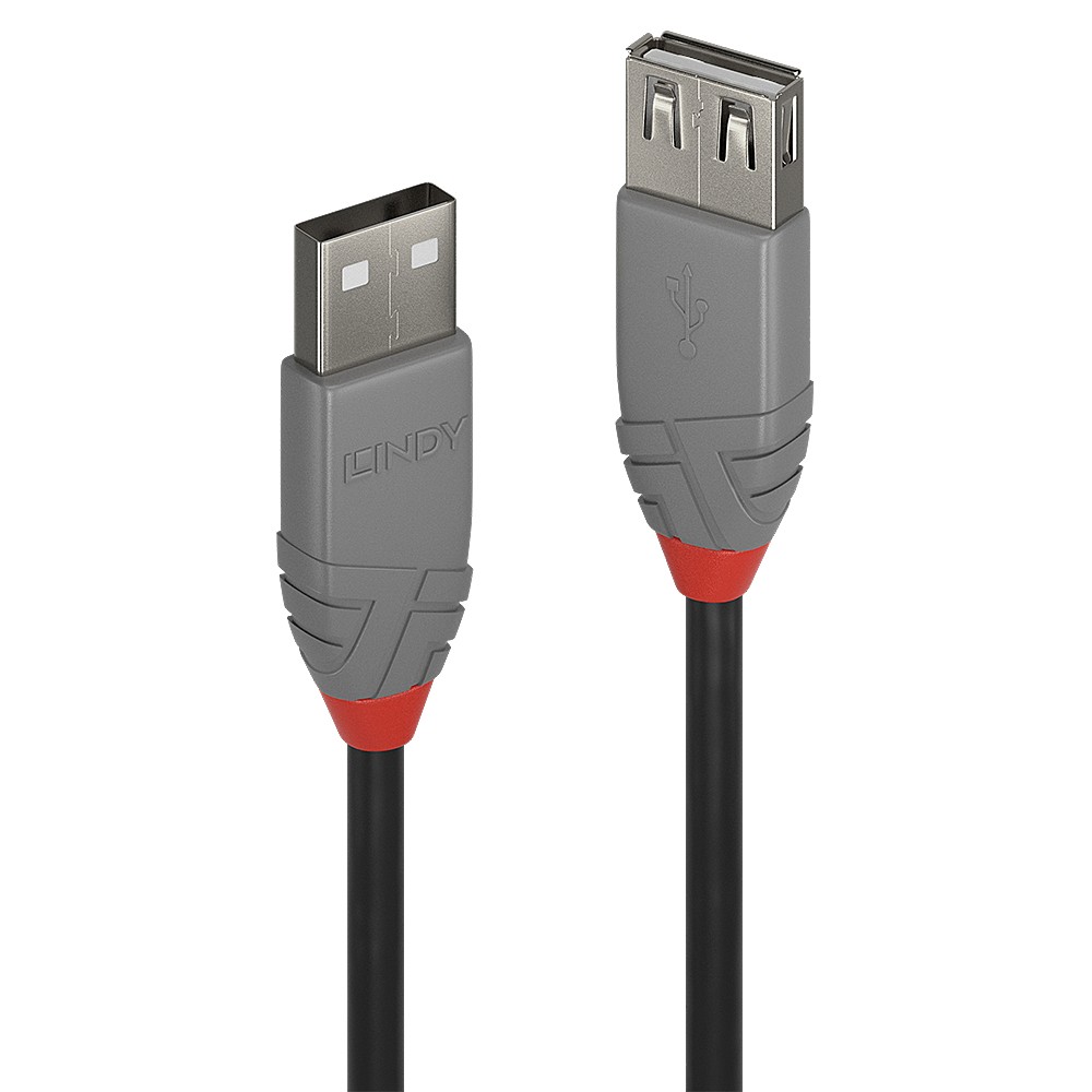 Lindy 36703 cavo USB 2 m 2.0 USB A Nero, Grigio