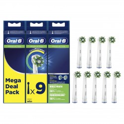 Oral-B Cross Action - Testine di Ricambio Spazzolino, Mega Pack, 9 Pezzi