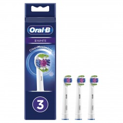 Oral-B 3D White - Testine di Ricambio Spazzolino, CleanMaximiser, 3 Pezzi