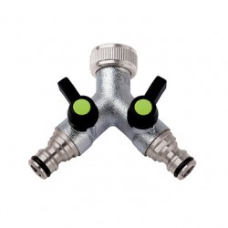 Aquajet 465B Rubinetto “Y” A 2 Vie Indipendenti E Regolabili Con Innesti Rapidi 3/4”