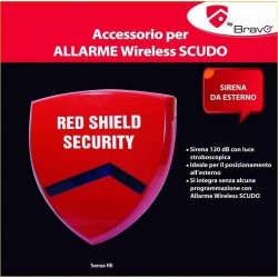 Bravo 92902937 Sirena Wireless per Allarme Scudo da Esterno 120 db