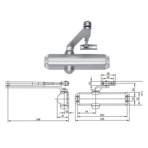 Assa Abloy DC120 Argento Chiudiporta Aereo...