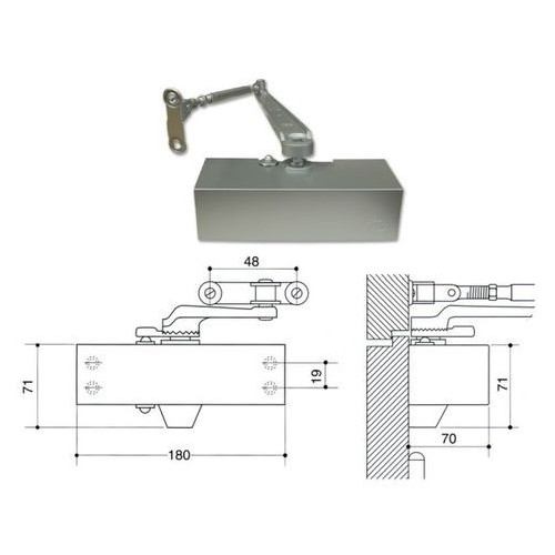 Assa Abloy MAB 503 Bronzo Chiudiporta Aereo a...