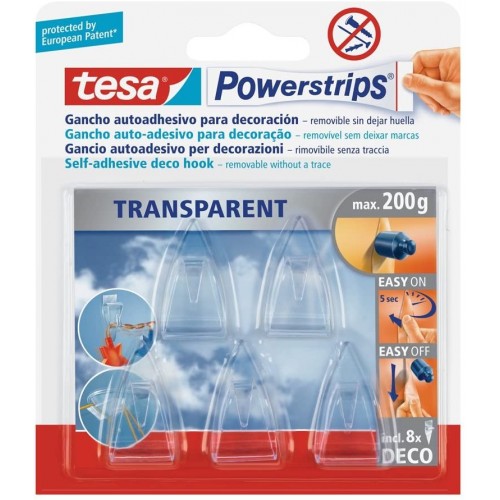 TESA POWERSTRIPS GANCI TRASP. 5PZ 58900