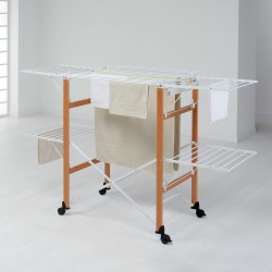 Foppapedretti Gulliver - Stendibiancheria Pieghevole, Apertura Flessibile, Ruote con Freno, Lengo Massiccio