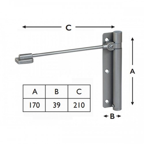 Aldeghi Chiudiporta Ercole Cromo Satinato Dx