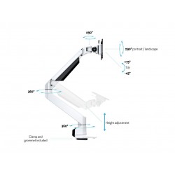 Multibrackets 7150 supporto da tavolo per Tv a schermo piatto 81,3 cm (32") Morsa Bianco