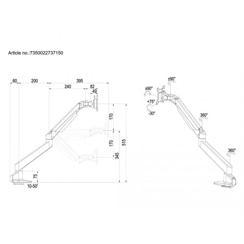 Multibrackets 7150 supporto da tavolo per Tv a...