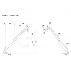 Multibrackets 7150 supporto da tavolo per Tv a schermo piatto 81,3 cm (32") Morsa Bianco