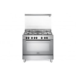 De Longhi DEMX96 - Cucina a Gas, 5 Fornello(i), 90 cm, Forno Elettrico, 83 Litri, Acciaio Inossidabile, Classe A
