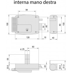 Cisa 11721801 Elettroserratura da Applicare 12 V Zincato Entrata 80 DX