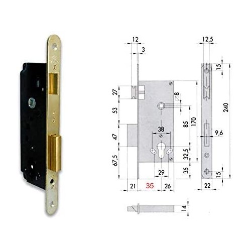 Cisa 5C130-40-0 Serratura INFILARE Cilindro...