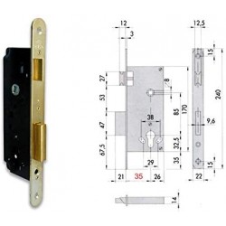 Cisa 5C130-45-0 Serratura INFILARE Cilindro Sagomato BT F22 45 mm