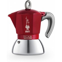 Bialetti Moka induction,2 Tazze, Rosso, Argento