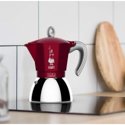 Bialetti Moka induction,2 Tazze, Rosso, Argento