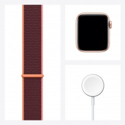 Apple Watch SE GPS + Cellular, 40mm in alluminio oro con cinturino Sport Loop Prugna
