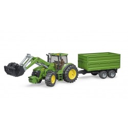 Bruder 03055 - Trattore John Deere 7930 Trattore, con Benna e Rimorchio