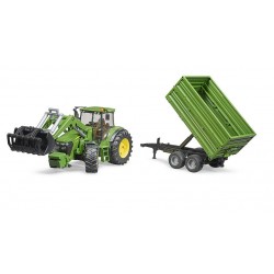 Bruder 03055 - Trattore John Deere 7930 Trattore, con Benna e Rimorchio